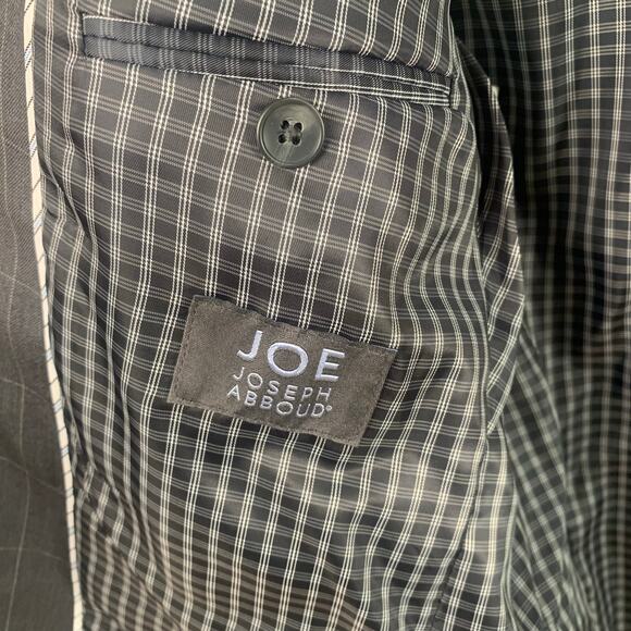 NEW JOE Joseph Abboud Size 38R Men's Windowpane Blazer Jacket Charcoal Gray - Picture 10 of 13